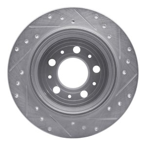 Volvo S60 Brake Rotor (1) - Rear Left - R1 Concepts - Drilled & Slotted - Silver - `99-`09